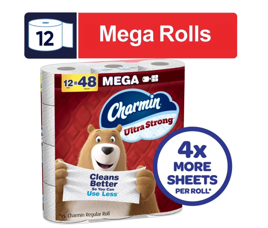 Charmin Ultra Strong Toilet Paper 12 Mega Rolls, 220 Sheets Per Roll