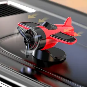 Car Solar Powered Rotating Airplane Ornament, Dashboard Adhesive Decorative Item, Car Interior Accessory, Car Trinkets, Car Accessories for Plane Enthusiasts, Car Ornaments