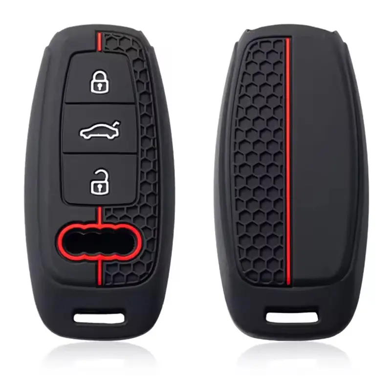 Silicone Car Smart Key Case Cover For Audi A3 8Y A4 A6 A7 A8 E-tron Q5 Q8 C8 D5 Auto Styling Protection Shell Holder Accessories