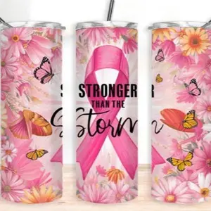 Stronger than the storm | 20oz  Skinny sublimation tumbler transfer print out Bottle Drinkware Portable Bottled