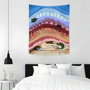 Abstract Colorful Mattress Design Starry Sky Pattern Tapestry, 1 Count Aesthetic Wall Hanging Decor, Polyester Tapestry for Bedroom Home Office Decor, Wall Tapestries