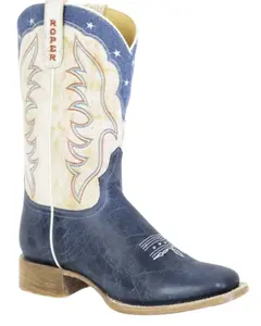 Women's Americana Blue Western Boot Broad Square Toe - 09-021-7001-8749 Bu