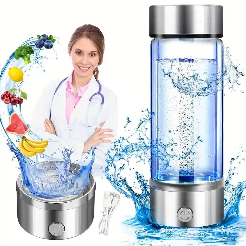 Hydrogen Water Bottle, 1 Count USB Rechargeable Hydrogen Water Generator, Water Ionizer Machine, Drinking Supplies for Home, Office, Travel, Christmas Gift Ideas, Stocking Stuffers, Water Bottles, Boyfriend Gift