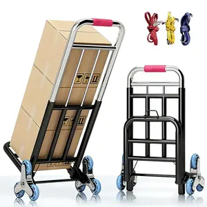 Multifunctional Stair Climbing Hand Cart with Adjustable Buckles & Stair-Climbing Wheels Foldable Design for Secure Comfortable Transport Shopping Portable Lifting Function