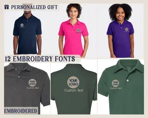 Embroidered - Custom Logo Jerzees Brand Polo Shirts for all family members - Personalized Gift