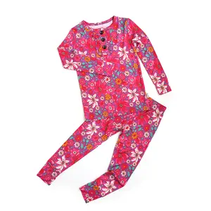 Posie RUFFLE TWO PIECE Toddler Bamboo 2-Piece Set Ultra-Soft Bamboo Fabric with Functional Buttons Flexible Fit for Comfort & Style 18M to 10/12