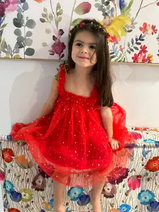 42 - Red Dress with Sparkly Stars & Moons