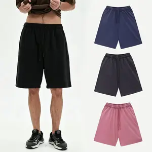 3PCS  Men's and Women's Same Pull Rope High Waist Loose Fashion Casual  Shorts sweatpants  Washed Cotton Shorts