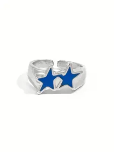 Men's Punk Star Ring Adjustable Zinc Alloy Metal Finger Accessory, Casual Style All Season Fashion Jewelry Stackable Rings for Men, Statement Multi Ring