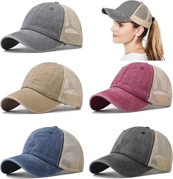 5 Packs Vintage Washed Distressed Baseball Caps - High Quality Adjustable for Unisex One Size Fits Most, Ideal for Weddings,Outdoor sohochic