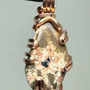 Fireworks Obsidian Copper PENDANT Unique Artisan Crafted Design 999 Cu