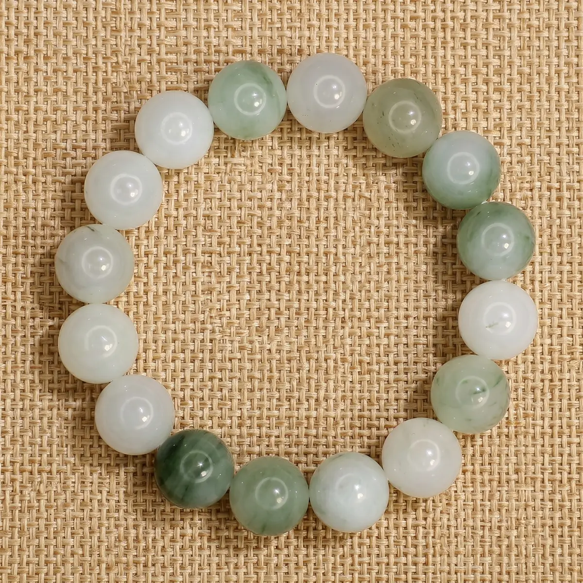 Natural Tianshan Jade Bracelet with Floating Flowers, 12mm High Quality Beaded Bangle for Men & Women, Taoist Lucky Energy for Wisdom & Aura Cleansing, Exquisite Bracelet, High Quality Bracelet Jade Jewelry Jade Bangle