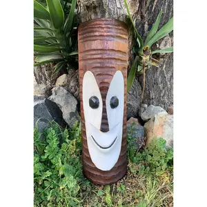 Tiki Bob Wood Mask Tropical Bar Patio Decor  20"
