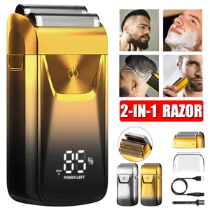 2IN1 Electric Foil Shaver Razor USB Rechargeable Shaving Machine For Men Hair Trimmer Twin Blade Beard Razor Wet-Dry POP-TP Trimmer Razor Best For Gifts