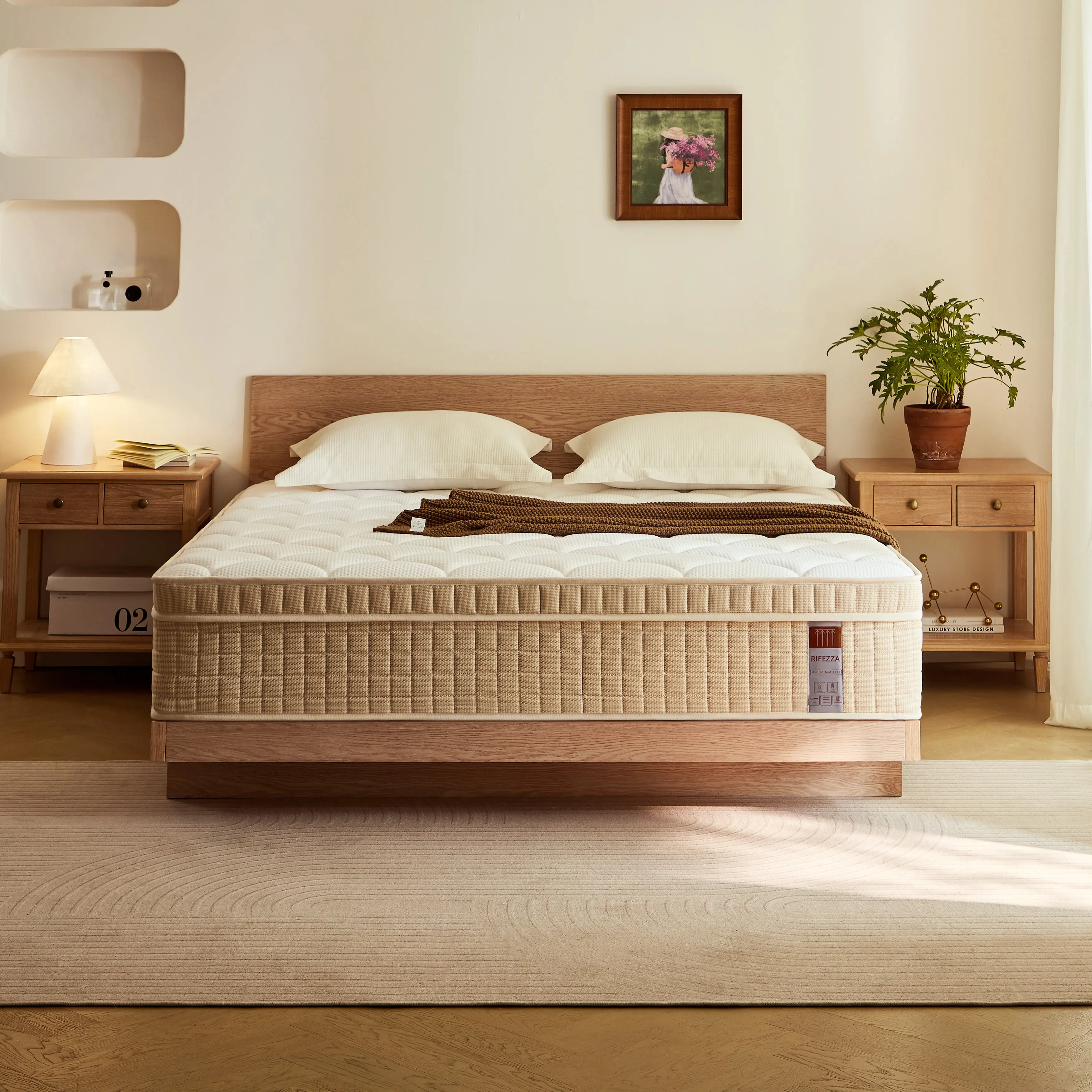 14" Hybrid Fiberglass-Free Mattress in a Box – Gel Memory Foam + Zoned Pocket Springs, Cooling, Supportive, Medium Firm, Edge Reinforced, CertiPUR-US Certified, Comfortable, Firm Rest, Foam-Based, High Quality Mattress, Comfortable Mattresses, Firm Rest M