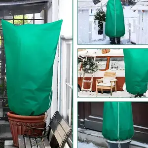 4pcs Tree Winter Covers, Large Plant Frost Bags, Freeze-Proof Suits, Zipper & Drawstring, Outdoor Winter Weather, Garden Plant Care, Reusable Plant Cover