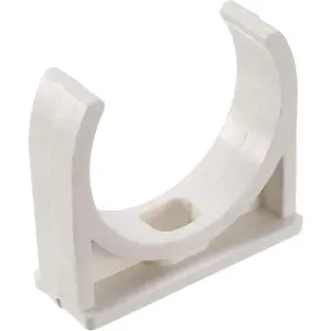 BVO 20 Pcs U-Shaped PVC Water 50mm Pipe Clamps, White, 2" (50mm) Pipes & TV Trays Tubing Hose Hanger Support Pex Tubing