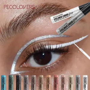 2PCS/Set  Metallic Glitter Liquid Eyeliner, Shiny Waterproof Color Eyeliner,  No-Smudge, Long-Lasting Smooth Application,Vibrant Colors for & Stylish Eye Makeup