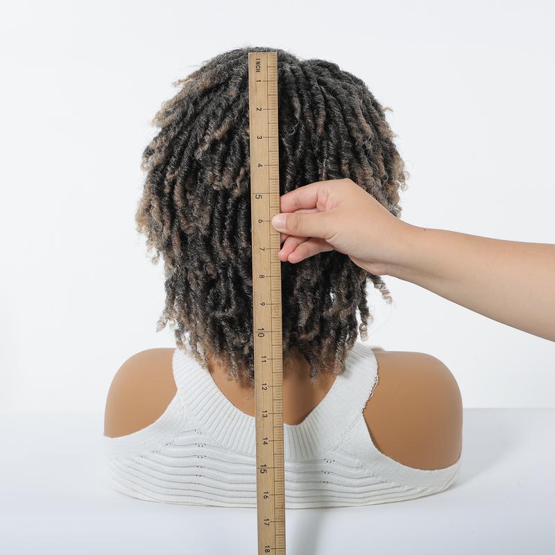 Ourwigs Dreadlock Wig Short Twist Wigs for Women and Men Afro Curly Synthetic Wig Faux Locs Braided Crochet Hair Wig New Year Gifts Wig for Daily Life