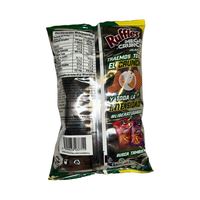 Ruffles Mega Crunch Jalapeno (5 Bags of 42g each) Crunchy Crispy Snack Chip