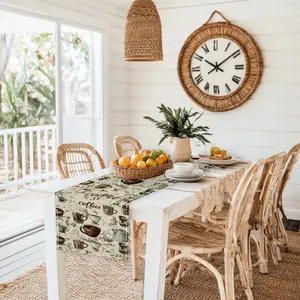 1PC table runner with pattern for kitchen table decoration, home decoration, indoor and outdoor party supplies, suitable for family daily kitchen decoration and holiday activities party