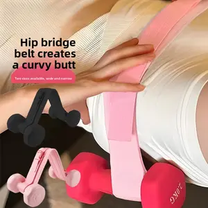 Yoga Hip Bridge Belt Weighted Design for Glute Sculpting Fitness Flat Support Auxiliary Exercise in Black or Pink Easy to Use