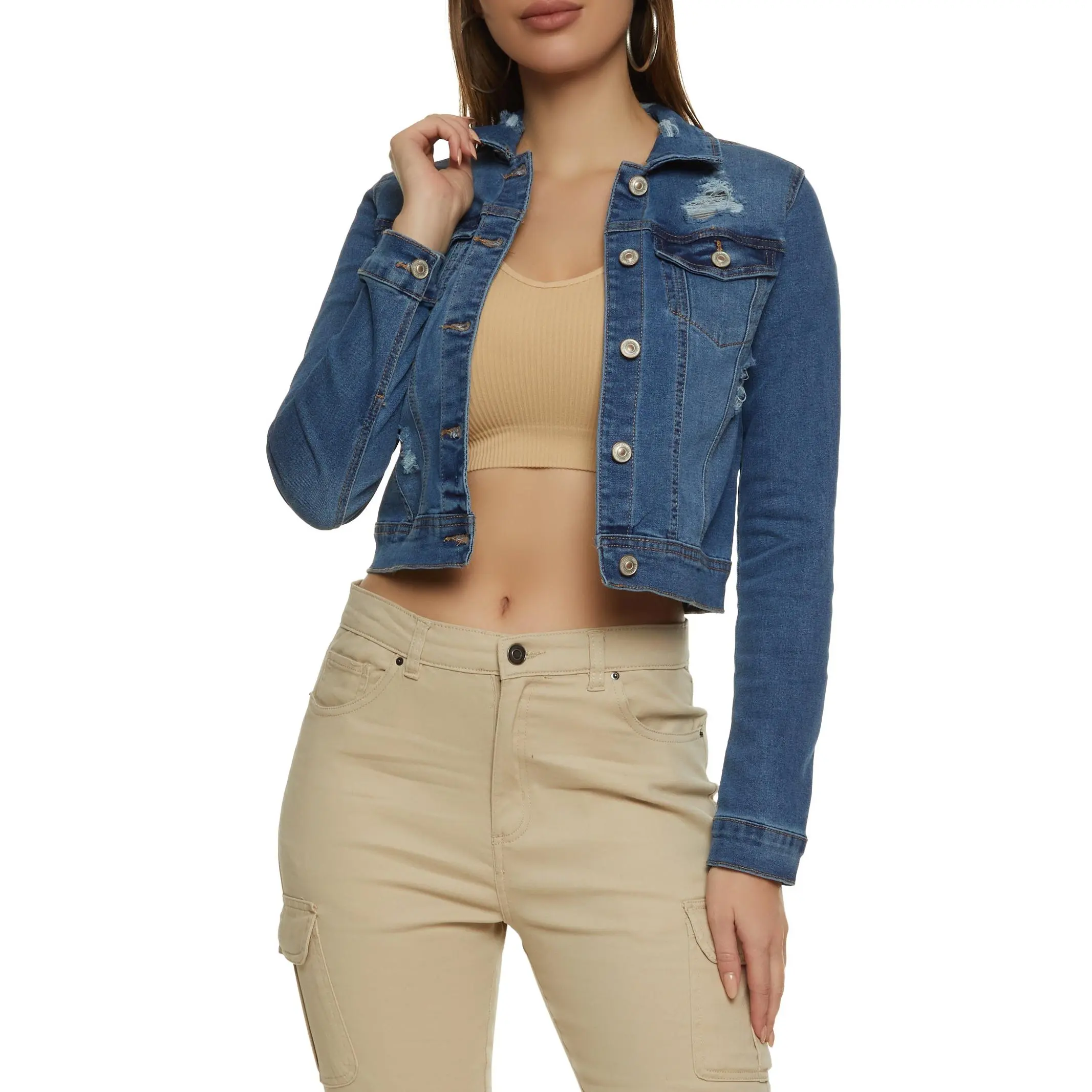 WAX Distressed Denim Jacket