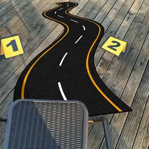 Non-slip Car Road Pattern Floor Mat, 1 Count Creative Washable Soft Floor Rug, Decorative Carpet for Home Living Room Bedroom Study Room, Machine Washable Rugs