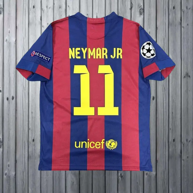 14 15 Home Vintage Jersey No. 11 Neymar JrShort Soccer Jersey