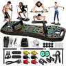 LALAHIGH Portable Gym Equipment Pilates Bar Set - Push Up Bars, Workout Station, 20 Fitness Accessories (Resistance Bands, Ab Roller Wheel) for Home Full-Body Workouts