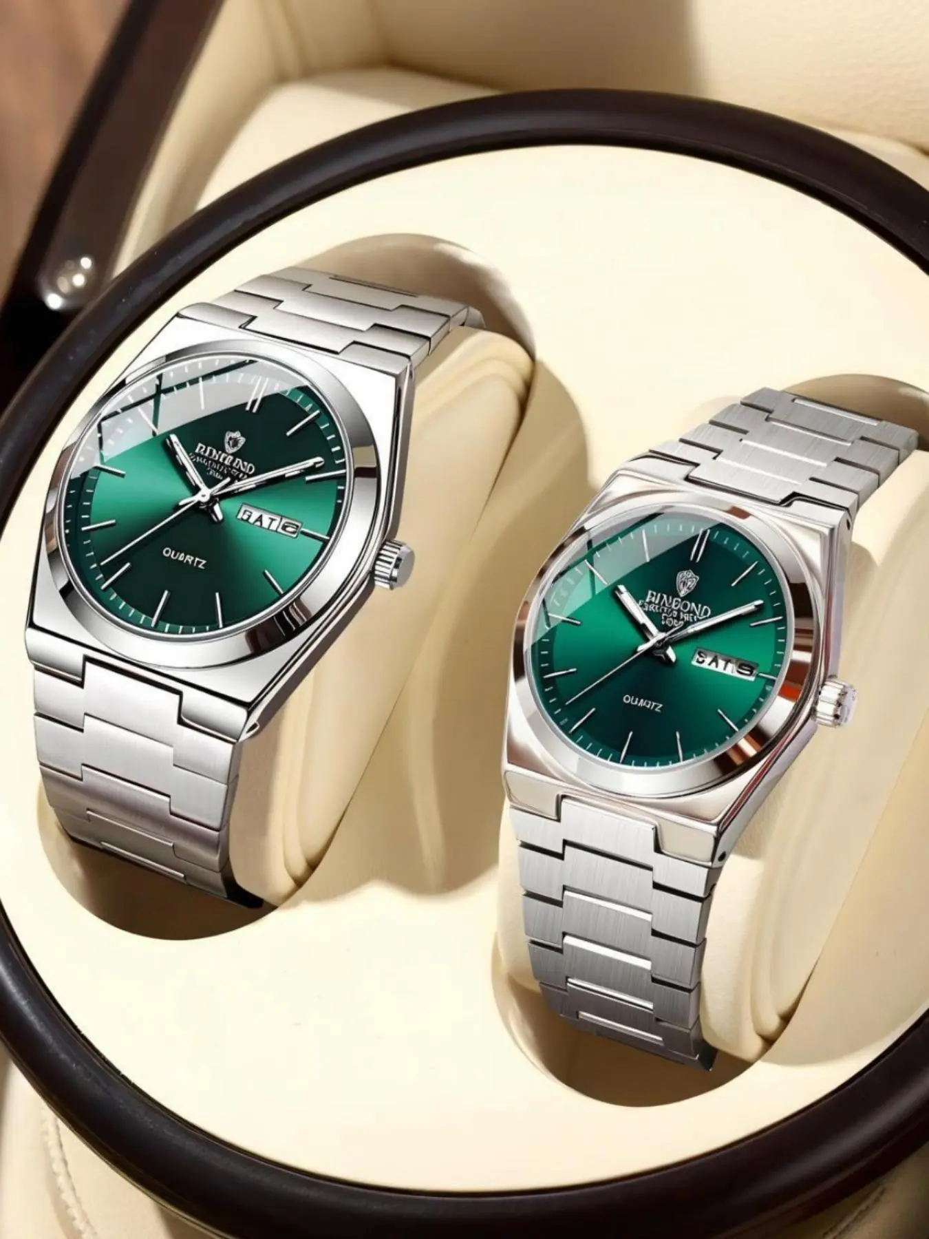 Trendy Fashion Simple Classic Couple Watch, Ultra-thin Stainless Steel Quartz Fashion Couple Watch with Calendar, Suitable for Gift Giving, Quartz Analog Watches