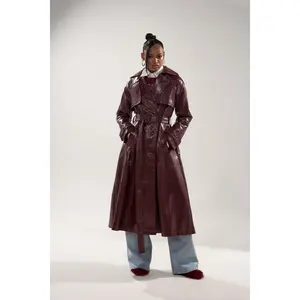 WOKE UP IN PARIS FAUX LEATHER TRENCH