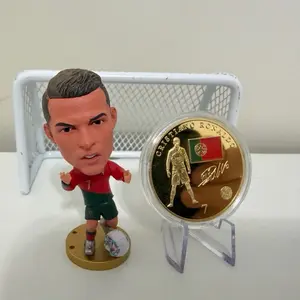 World Of soccer Portugal Cristiano Ronaldo figurine and coin
