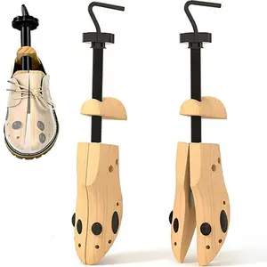 Adjustable Wooden Shoe Stretcher, Wide Foot Shoe Support, Expandable Shoe Width & Length, Unisex Large Size Shoe Expander