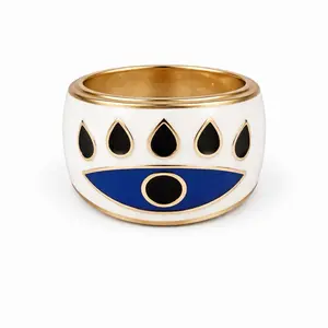 Evil Eye Enamel Ring – Protective Statement Piece