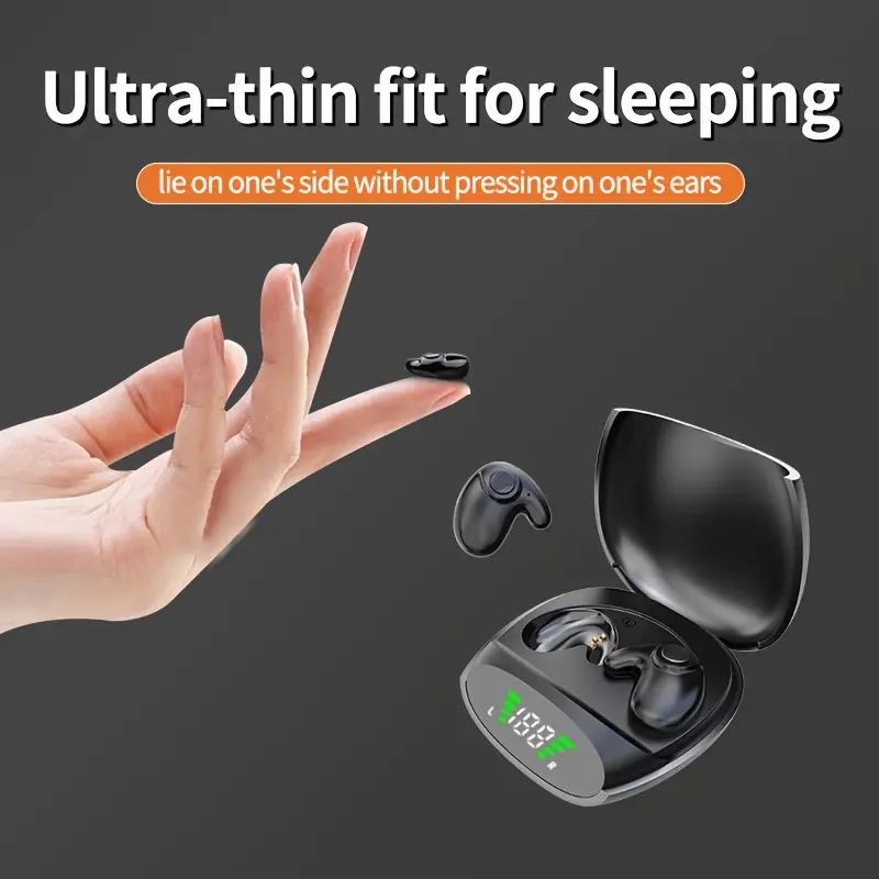 Wireless In-Ear Bluetooth Earbuds - New Ultra-Thin Mini Audio Devices with 200mAh Long-Lasting Battery, HD Calls, HIFI Lossless Sound, Bass Boost, Single-Ear Mode, Plastic Build, No Jack, Unisex Gift, Ideal for Running (Not Water Resistant)
