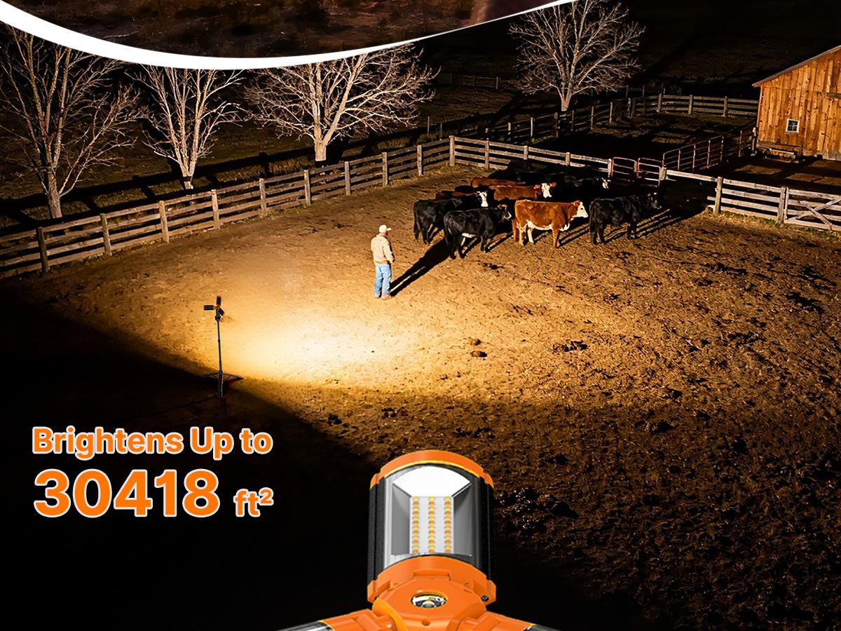 OGERY 2026 Remote-Controlled 2850LM Camping Lights with Tripod,  18000mAh Rechargeable Camping Lantern & LED Work Light, Detachable Tripod Stand up to 6.7 ft, 3 Lamp Heads for Camping & Emergency Use