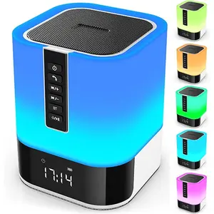 Night Light  , 5 in 1 Touch Control Bedside Lamp Dimmable Multi-Color Changing, Bedroom Alarm Clock,  Birthday Gift Ideas for 10 11 12 13 14 Year Old Teenage /