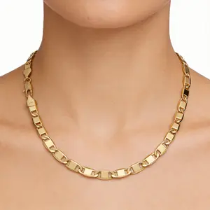 14K Gold Plated Anchor Mariner Chain Necklace, Unisex - (20 Inches)6MM | Perfect for Layering & Daily Wear | Tarnish-Resistant & Hypoallergenic Jewelry, The Perfect Gift for Him or Her