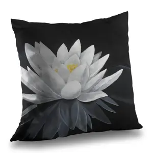 360 stand Decorative Cushion Insert, 14x14 in. Lotus Flower with Reflection Botanical Home Accent, Begin Home Decor C1PT1414KECNNH Lotus Flower Cushion