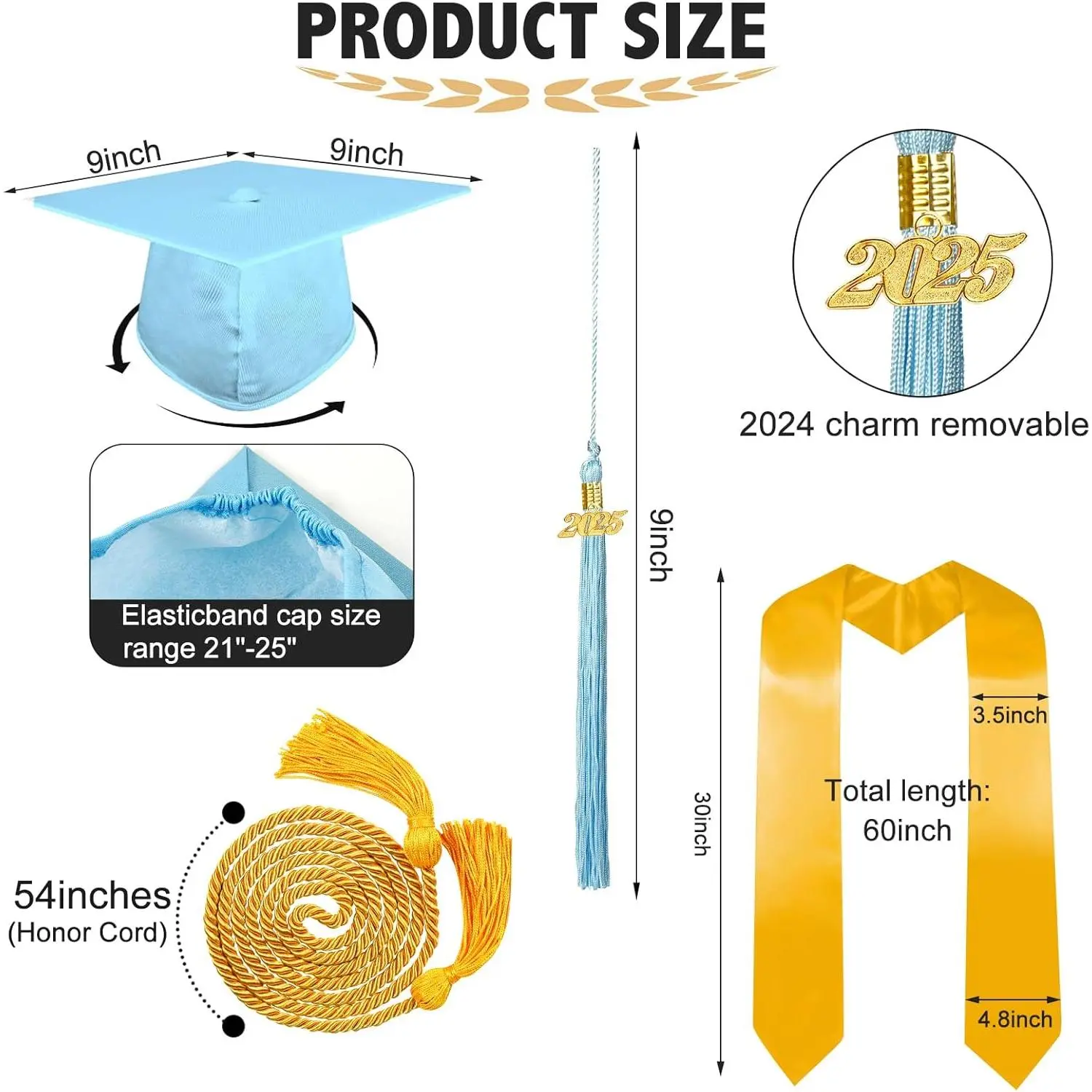 Matte Graduation Cap and Gown 2026 Set with Tassel Graduation for High School College Bachelor Matte Graduation Cap and Gown 2026 Set with Tassel Graduation for High School College Bachelor