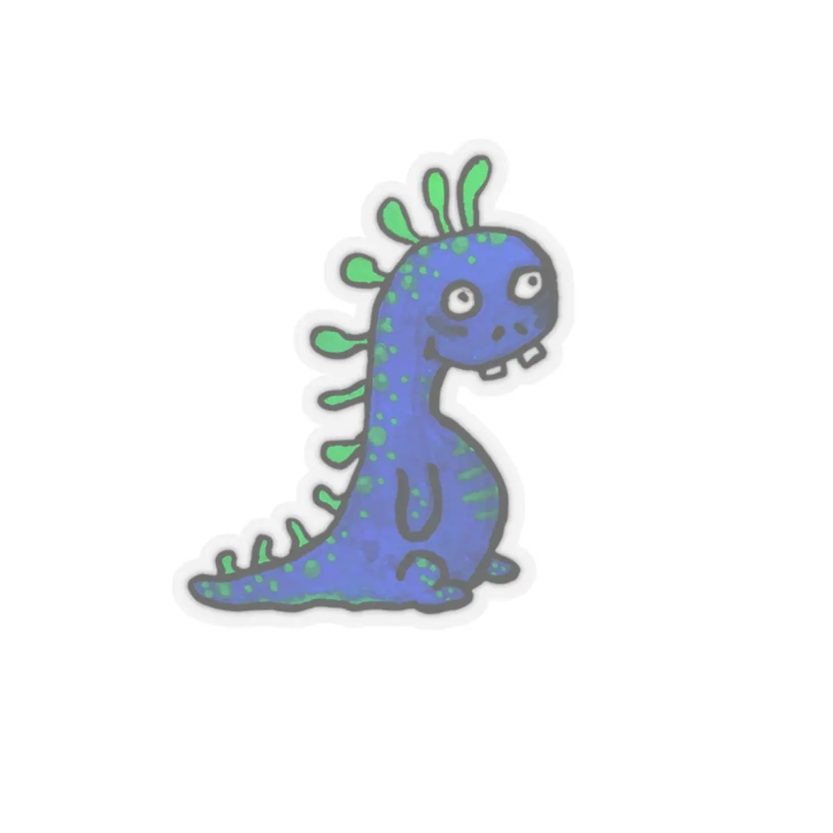 Cute Blue Dino Sticker | Kiss-Cut Vinyl Decal