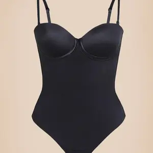 Bodysuit Back Lace-up Thong Seamless Light Control Spaghetti Strap Basic Shapewear,Body-shaping seamless tummy control,Deep V gathered sexy jumpsuit with a convenient jumpsuit with an open button design