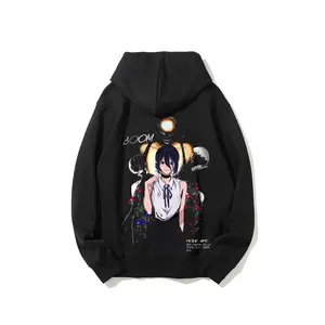 Chainsaw Man Razer Bomb Demon Battle Edition v16 Art Boom Girl Anime Comic Double-sided Hooded Sweatshirt Cotton Unisex Top American Style Eco-friendly Print