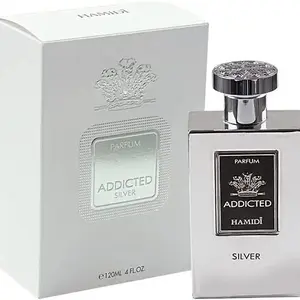 HAMIDI Addicted Silver Eau de Perfume Spray 120ml - Captivating Bergamot Lemon Lime & Jasmine Notes - Lasting Fragrance