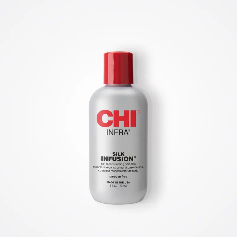 Chi Infra Silk Infusion Leave-In Hair Treatment - Silk Reconstructing Formula for Daily Haircare, Apply After Wash Self Treat, Smooth Shiny Strong Hair, 6oz