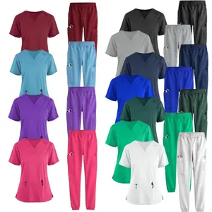 Nurse Doctor Hand Washing Suit Split Suit Double Pocket Top Pants Female Pet Hospital Hand Washing Clothes Scrubs Uniforms