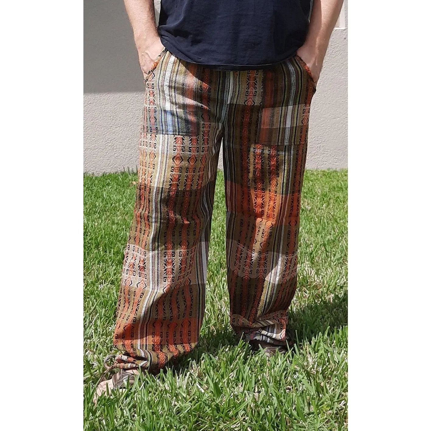 Pants Size XL | Womens Pants | Comfy Pants with Pockets | Orange Brown | Lounge Wear | Father's Day Gift