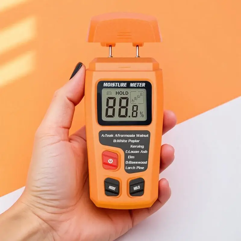 Smart Handheld Wood Moisture Tester, LCD Backlight Display Portable Humidity Meter, Waterproof Durable Original Wood Firewood RV Wall Leak Detector