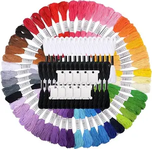 50 Skeins Embroidery Floss Rainbow Colors 30 Skeins White & Black Embroidery Thread for Friendship Bracelet String Cross Stitch DIY String Art with 10 PCS Floss Bobbins